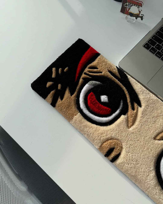 The Slayer's Gaze: Handmade Custom Anime Tufted Desk Mat
