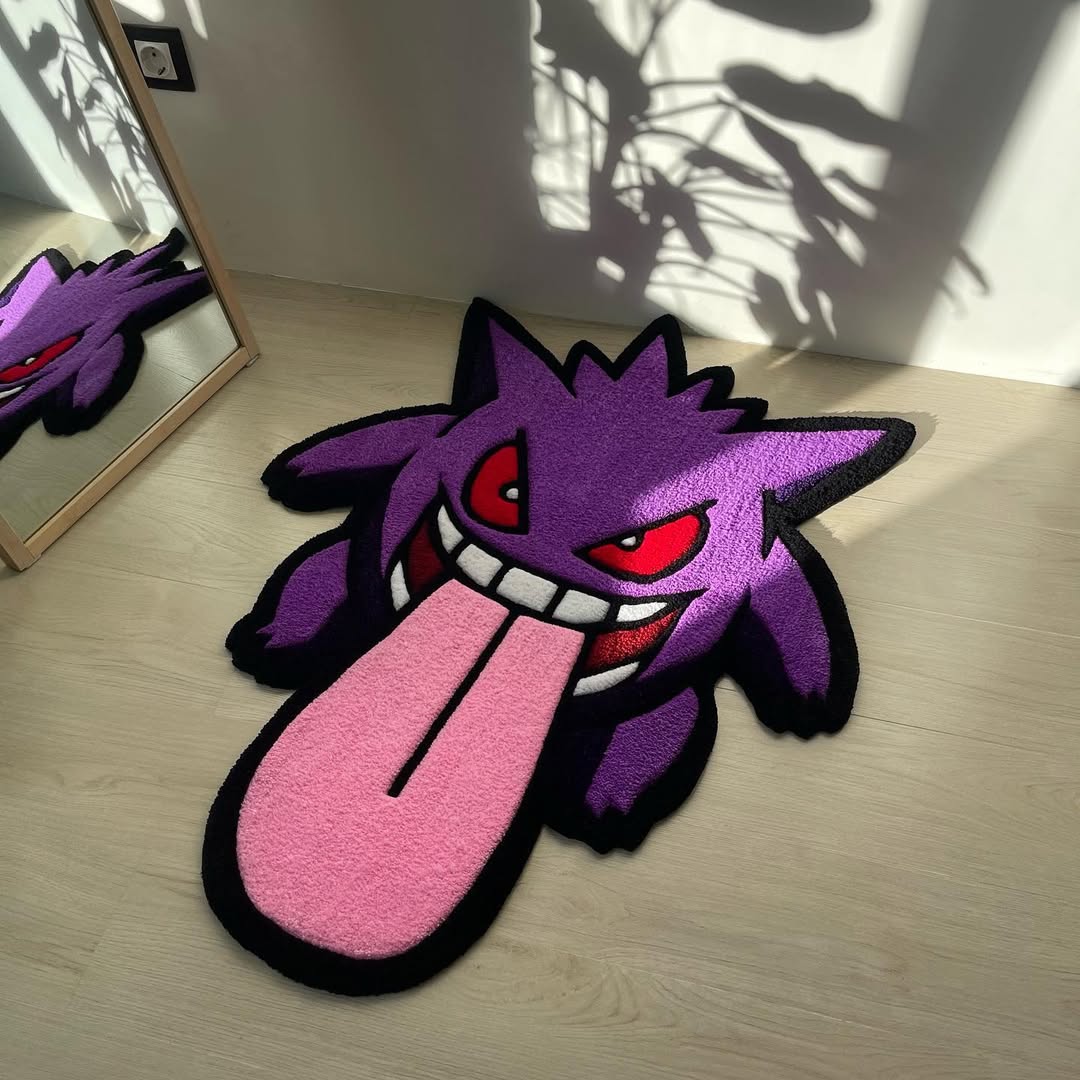 The Shadow Sneak Gengar Tongue Out Custom Rug