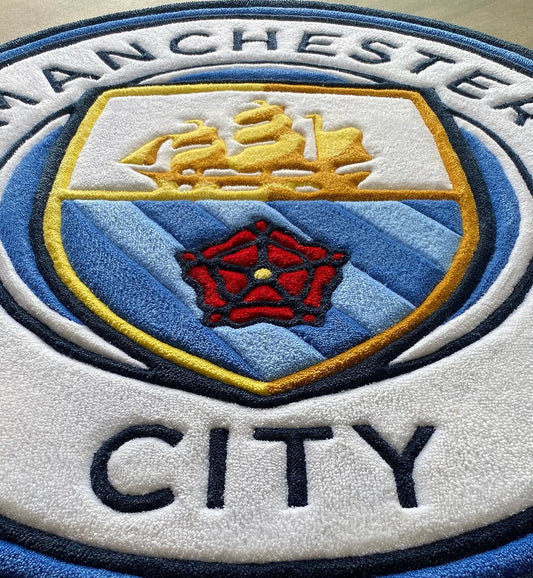 Manchester City football handmade rug