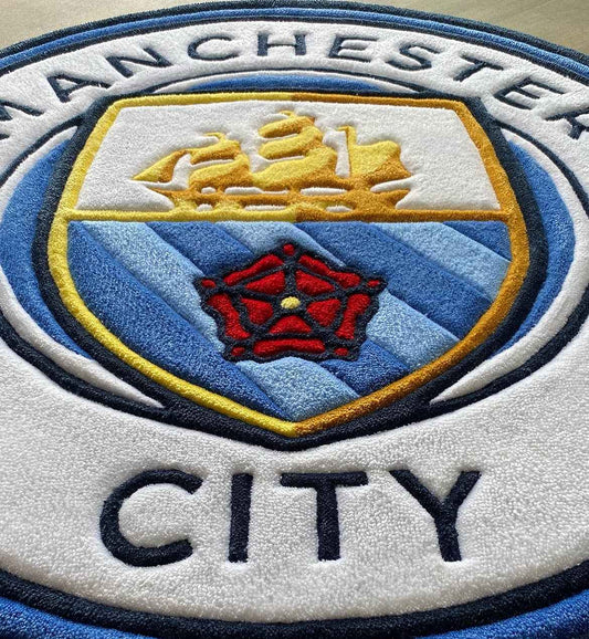 Manchester City football handmade rug