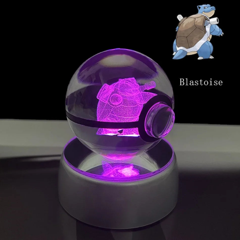 3D Crystal Poké Ball LED Night Light Lamp