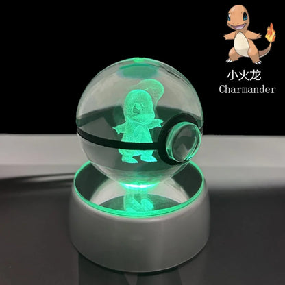 3D Crystal Poké Ball LED Night Light Lamp