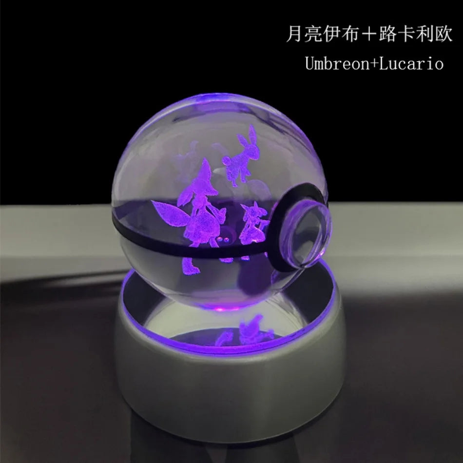 3D Crystal Poké Ball LED Night Light Lamp
