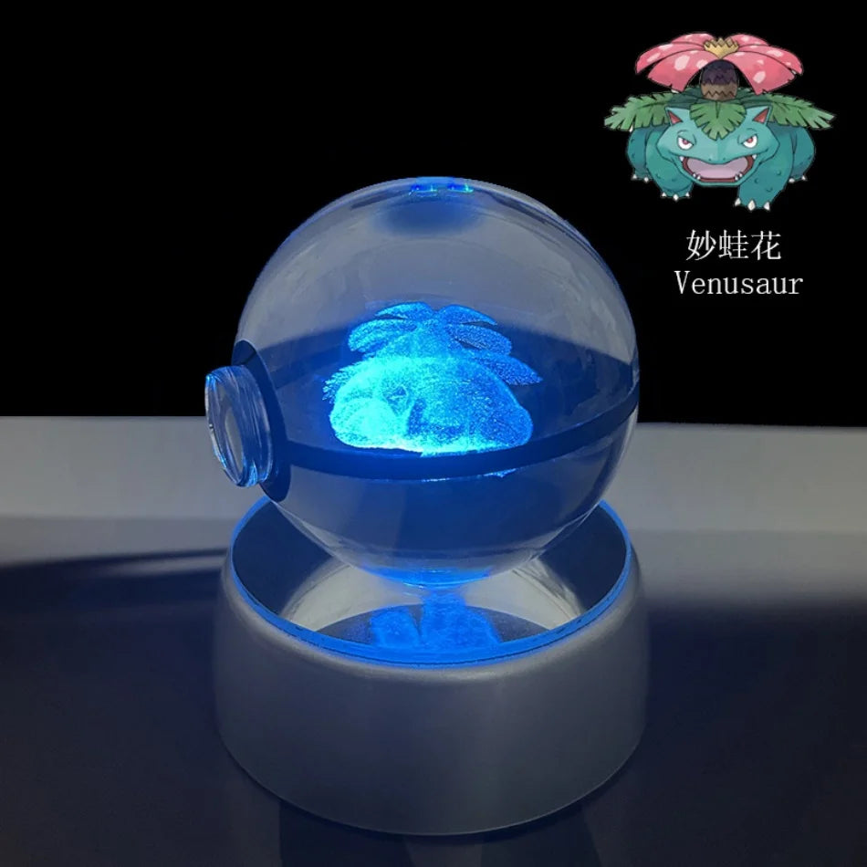 3D Crystal Poké Ball LED Night Light Lamp