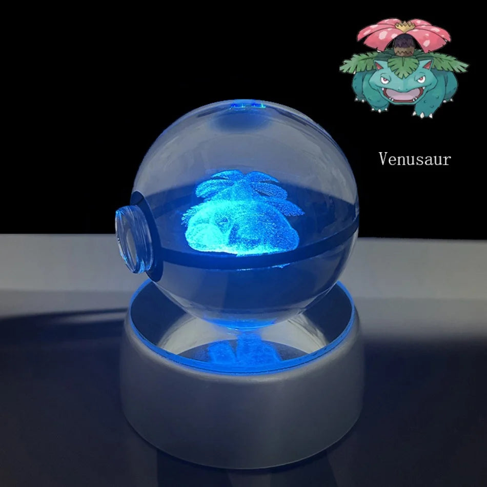 3D Crystal Poké Ball LED Night Light Lamp
