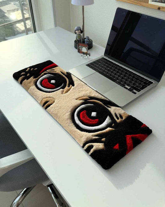The Slayer's Gaze: Handmade Custom Anime Tufted Desk Mat