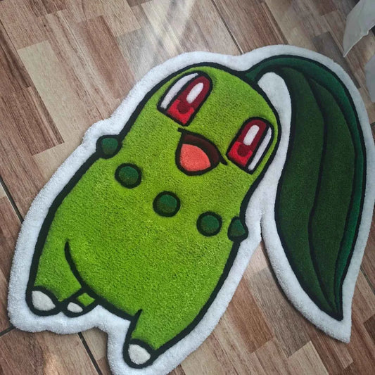 Custom Chikorita Rug – Pokémon Grass Starter rug
