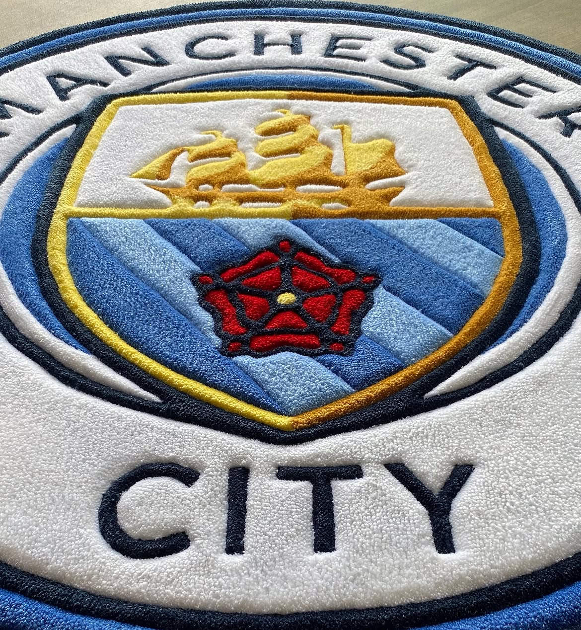 Manchester City football handmade rug