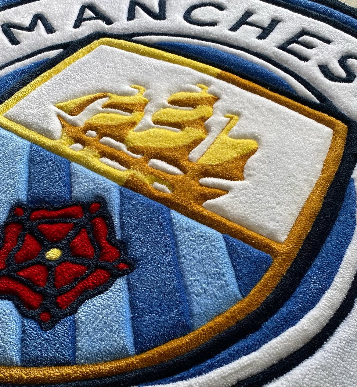Manchester City football handmade rug